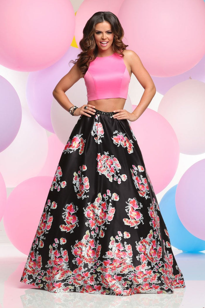 Zoey Grey - Two Piece Floral Long Gown 31074 in Pink and Multi Color