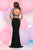 Zoey Grey - Two-Piece Illusion High Neck Dress 31077 in Black and Green