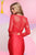 Zoey Grey - Two-Piece High Neck Long Sleeve Dress 31079 in Red