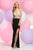 Zoey Grey - Beaded Illusion High Neck Jersey Dress 31084 in Black and Neutral