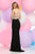 Zoey Grey - Beaded Illusion High Neck Jersey Dress 31084 in Black and Neutral
