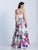 Dave & Johnny - 3108 Floral Printed Two Piece Scoop A-line Dress in White and Print