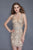Primavera Couture - 3108 Bedazzled Plunging V-neck Cocktail Dress in Pink