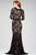 Quarter Length Sleeve Square Neck Lace and Crystal Embellished Sheath Dress 26877