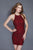 Primavera Couture - 3109 Bejeweled Halter Neck Sheath Dress in Red