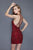 Primavera Couture - 3109 Bejeweled Halter Neck Sheath Dress in Red