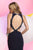 Zoey Grey - Bead Embellished High Neck Jersey Dress  31105 in Blue