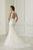 Adrianna Papell - 31106 Lace V-neck Mermaid Dress With Train In White and Silver