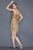 Primavera Couture - 3111 Beaded Fringe Sweetheart Sheath Dress in Gold