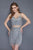 Primavera Couture - 3111 Beaded Fringe Sweetheart Sheath Dress in Silver