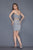 Primavera Couture - 3111 Beaded Fringe Sweetheart Sheath Dress in Silver