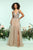 Zoey Grey - 31120 Beaded Deep V-neck Tulle A-line Dress In Gray and Neutral