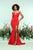 Zoey Grey - 31122 Off Shoulder Embroidered Lace Mermaid Gown In Red