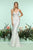 Zoey Grey - 31124 Lace Sweetheart Ponte Sheath Dress In White and Neutral