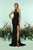 Zoey Grey - 31127 Halter Neck Velvet Sheath Dress In Black