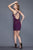 Primavera Couture - 3112 Bedazzled Plunging V-neck Sheath Dress in Purple