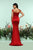 Zoey Grey - 31141 Sweetheart Notched Off Shoulder Satin Mermaid Gown In Red