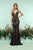 Zoey Grey - 31142 Lace Deep V-neck Ponte Sheath Dress In Black and Neutral