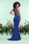 Zoey Grey - 31145 Illusion Floral Lace Paneled Mermaid Gown In Blue