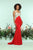 Zoey Grey - 31146 Strappy Beaded Fitted Evening Dress In Red and Neutral