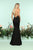 Zoey Grey - 31147 Beaded Lace Halter Neoprene Dress In Black and Neutral