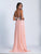Dave & Johnny - 3114 Keyhole Cutout Halter A-Line Gown in Pink and Silver