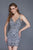 Primavera Couture - 3114 Bedazzled Plunging V-neck Sheath Dress in Silver