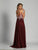 Dave & Johnny - 3114W Keyhole Cutout Halter A-Line Gown in Red