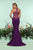 Zoey Grey - 31150 Fitted Halter Lace Evening Gown In Purple