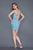 Primavera Couture - 3115 Fully Beaded Plunging Sweetheart Sheath Dress in Blue