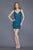 Primavera Couture - 3115 Fully Beaded Plunging Sweetheart Sheath Dress in Blue and Green