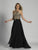 Dave & Johnny - 3115W Gilded Halter A-line Dress in Black