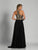 Dave & Johnny - 3115W Gilded Halter A-line Dress in Black