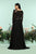 Zoey Grey - 31162 Sequined Long Sleeve Chiffon A-line Dress In Black and Neutral