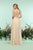 Zoey Grey - 31169 Beaded Plunging Dress with Slit In Pink