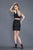 Primavera Couture - 3116 Sequined Two Piece Deep V-neck Dress in Black