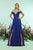 Ruched Off-Shoulder Chiffon A-line Dress 31170 in Royal