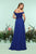 Zoey Grey - 31170 Ruched Off-Shoulder Chiffon A-line Dress In Blue
