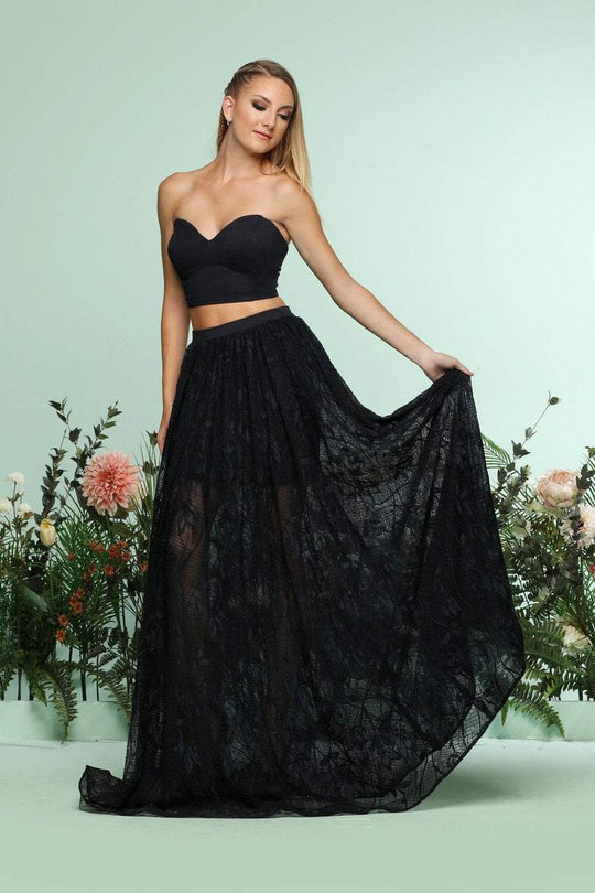 Zoey Grey - 31171 Strapless Two-Piece A-line Dress In Blue