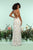 Zoey Grey - 31172 Sequined Halter Jersey Sheath Dress In White and Neutral