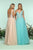 Zoey Grey - 31174 Sleeveless Trailing Metallic Beadwork Tulle Gown In Blue and Pink