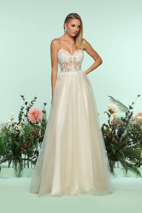 Zoey Grey - 31179 Lace Sweetheart Tulle A-line Dress In White and Neutral