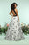 Zoey Grey - 31180 Solid High Neck Floral Print A-line Gown In Black and White