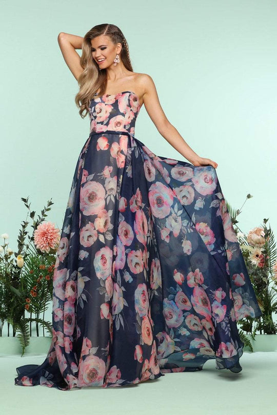 Zoey Grey - 31183 Strapless Sweetheart A-line Gown In Blue and Pink