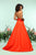 Zoey Grey - 31186 Plunging Halter Stretch Satin High Slit Gown In Red
