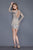 Primavera Couture - 3118 Sequined Halter Neck Sheath Dress in Neutral