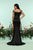 Zoey Grey - 31197 Plunging Off-Shoulder Front Slit Satin Gown In Black