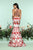 Zoey Grey - 31200 Two Piece Printed Mikado Mermaid Dress In Red and White
