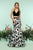 Zoey Grey - 31201 V-neck Two-Piece Floral Print Mermaid Gown In Black and White
