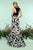 Zoey Grey - 31201 V-neck Two-Piece Floral Print Mermaid Gown In Black and White
